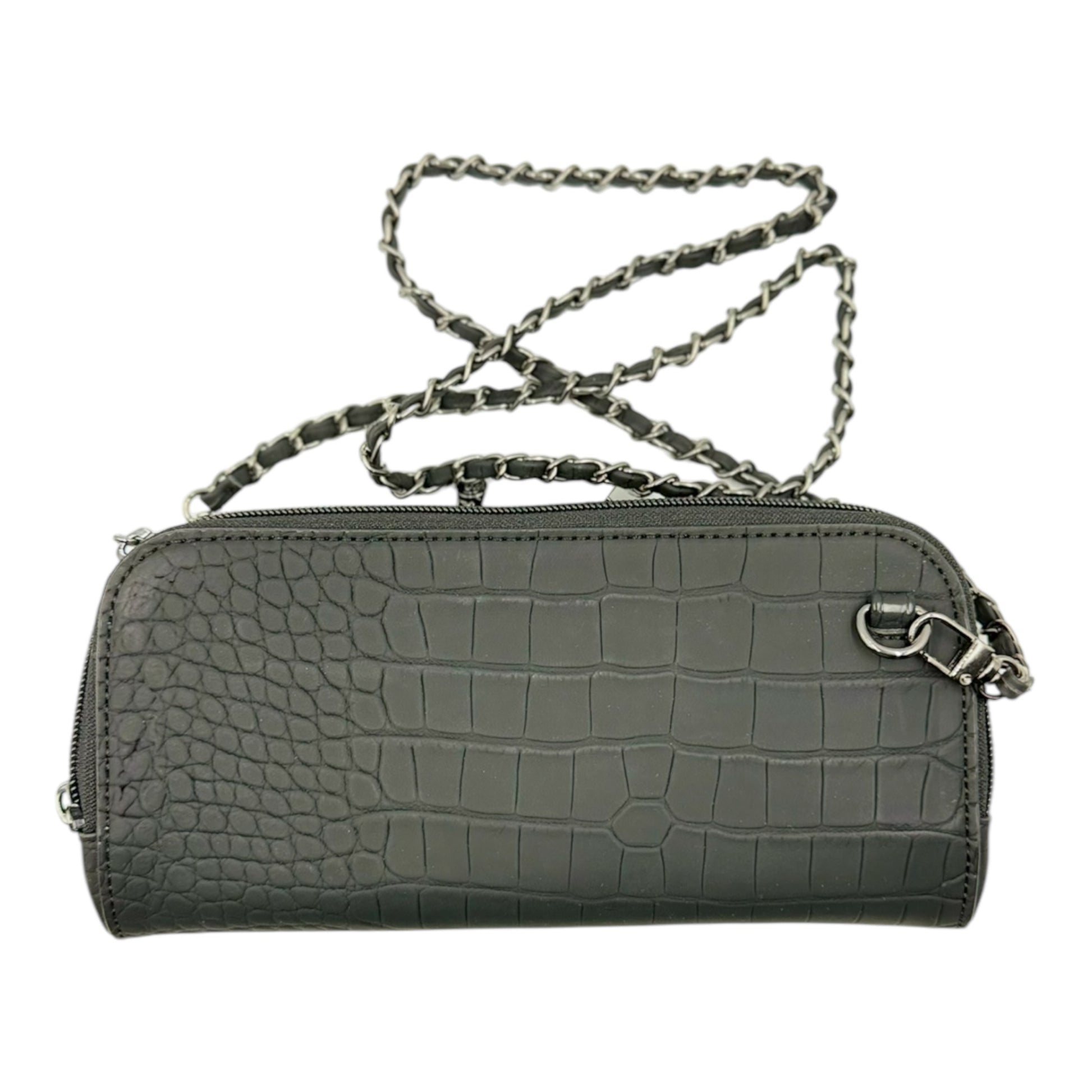 Osmand crossbody in black matte with chain strap