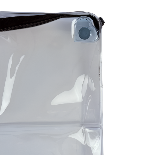 DivideNPac clear stadium bag with blue heart detail - NFL approved venue bag with compartments