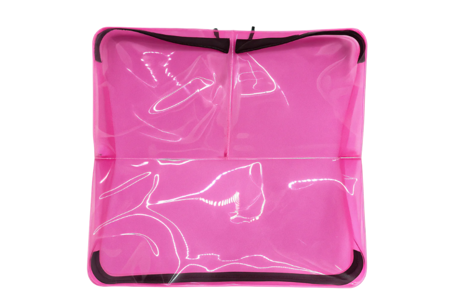 DivideNPac pink clear travel makeup bag with compartments - TSA approved cosmetic organizer